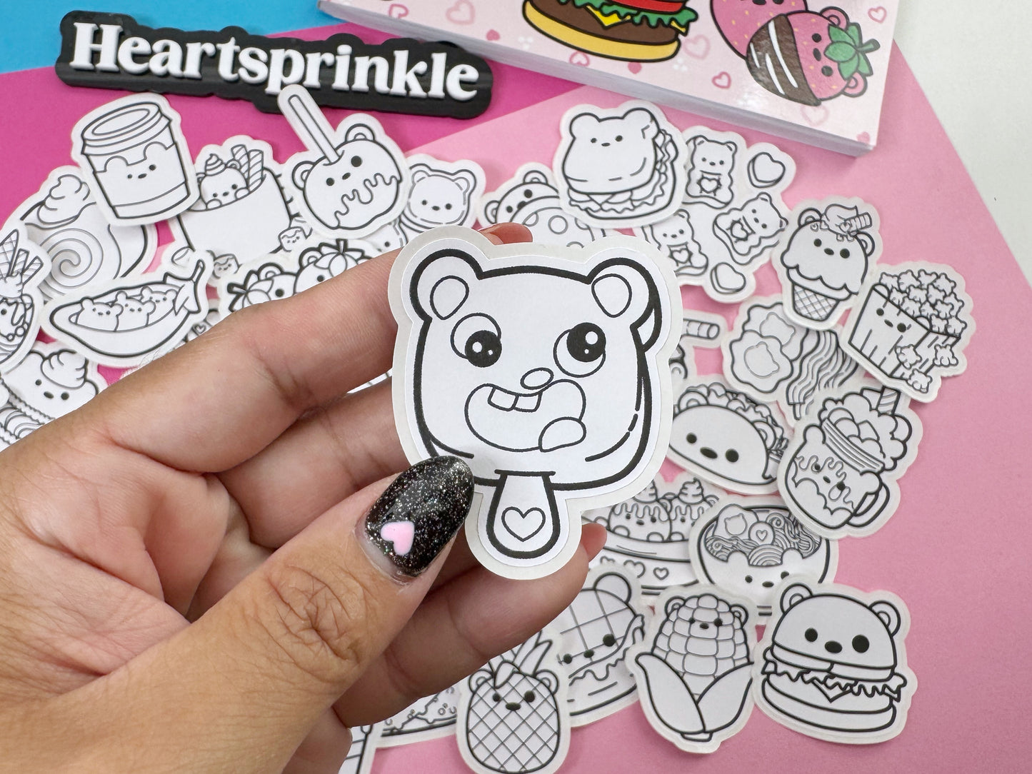 Beary Cute Food Coloring Stickers (40 pcs)