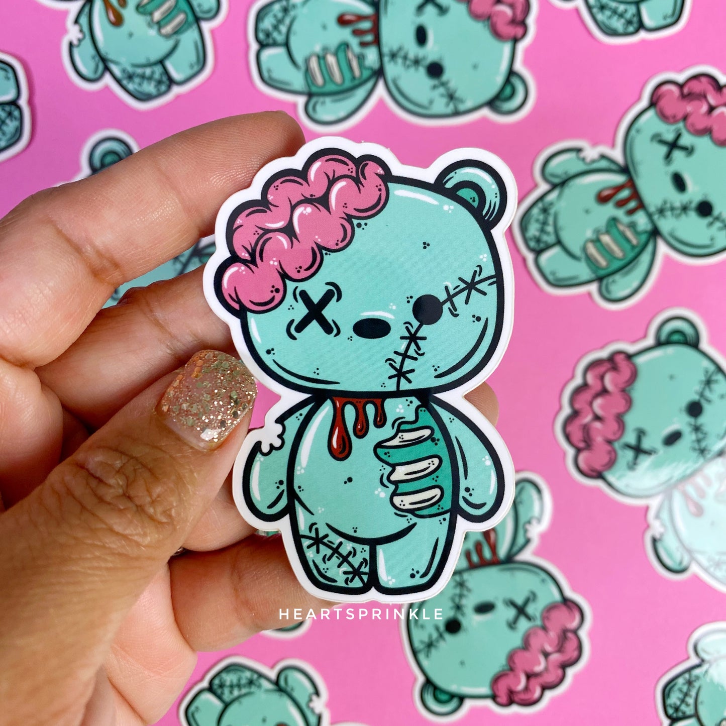 Zom Bear Halloween Sticker (WATERPROOF)
