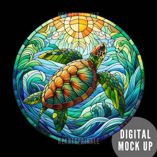Turtle + Sun Stained Glass 3