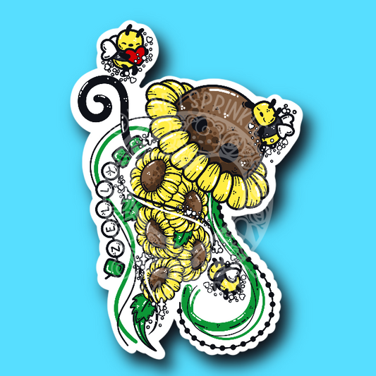 Sunflower Zelly Jellyfish Sticker (WATERPROOF)