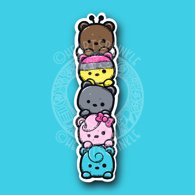 Sugarcube and Friends Stack Sticker (WATERPROOF)