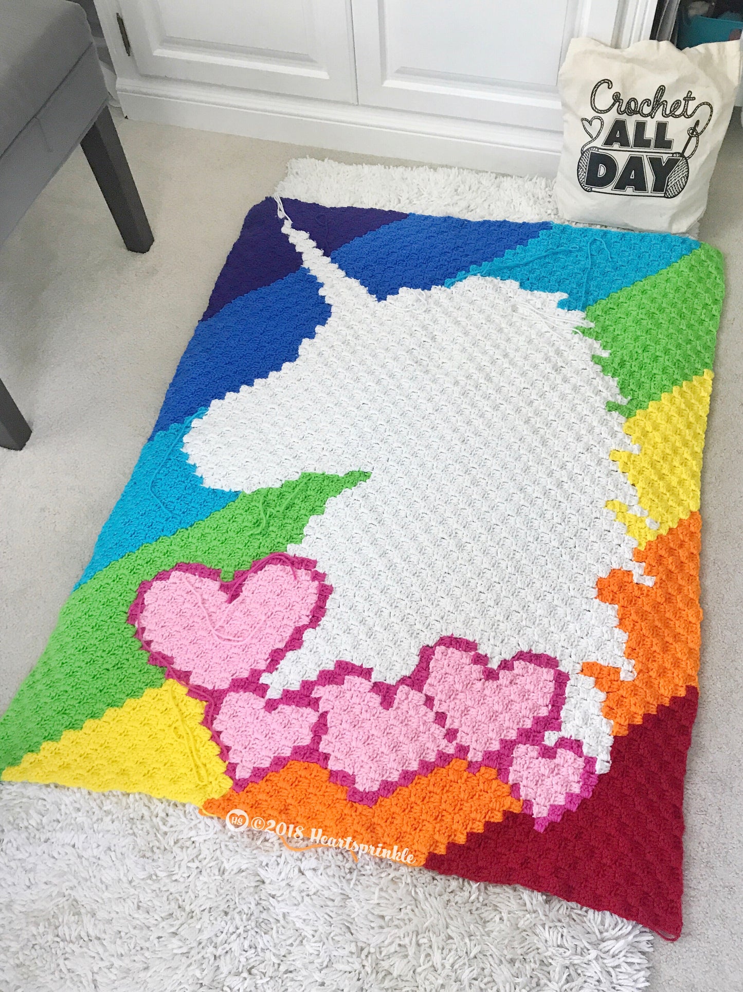 HORIZONTAL Unicorn CAL (Alternating from right one row, then left next row)