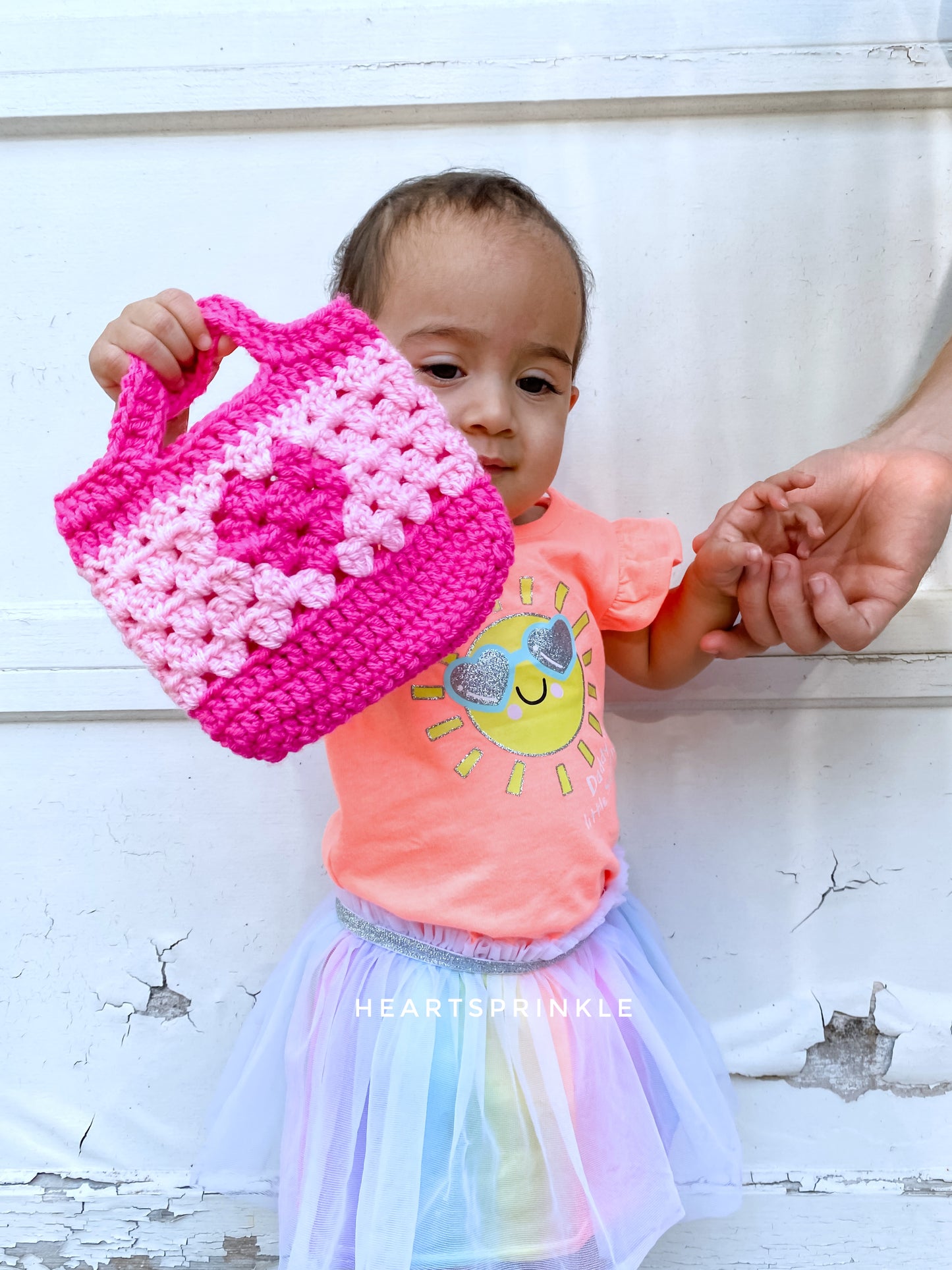 Heart Granny Stitch Tote Bag Pattern (3 Sizes)