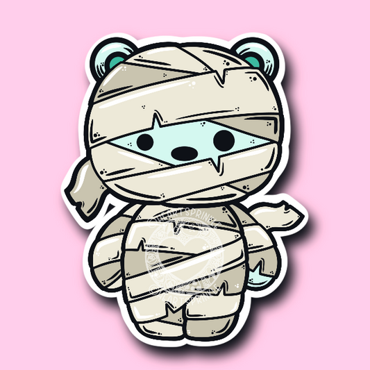 Mummy Bear Halloween Sticker (WATERPROOF)