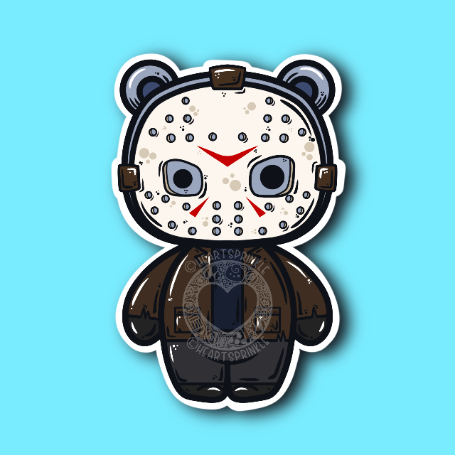 Jason Bear Halloween Sticker (WATERPROOF)