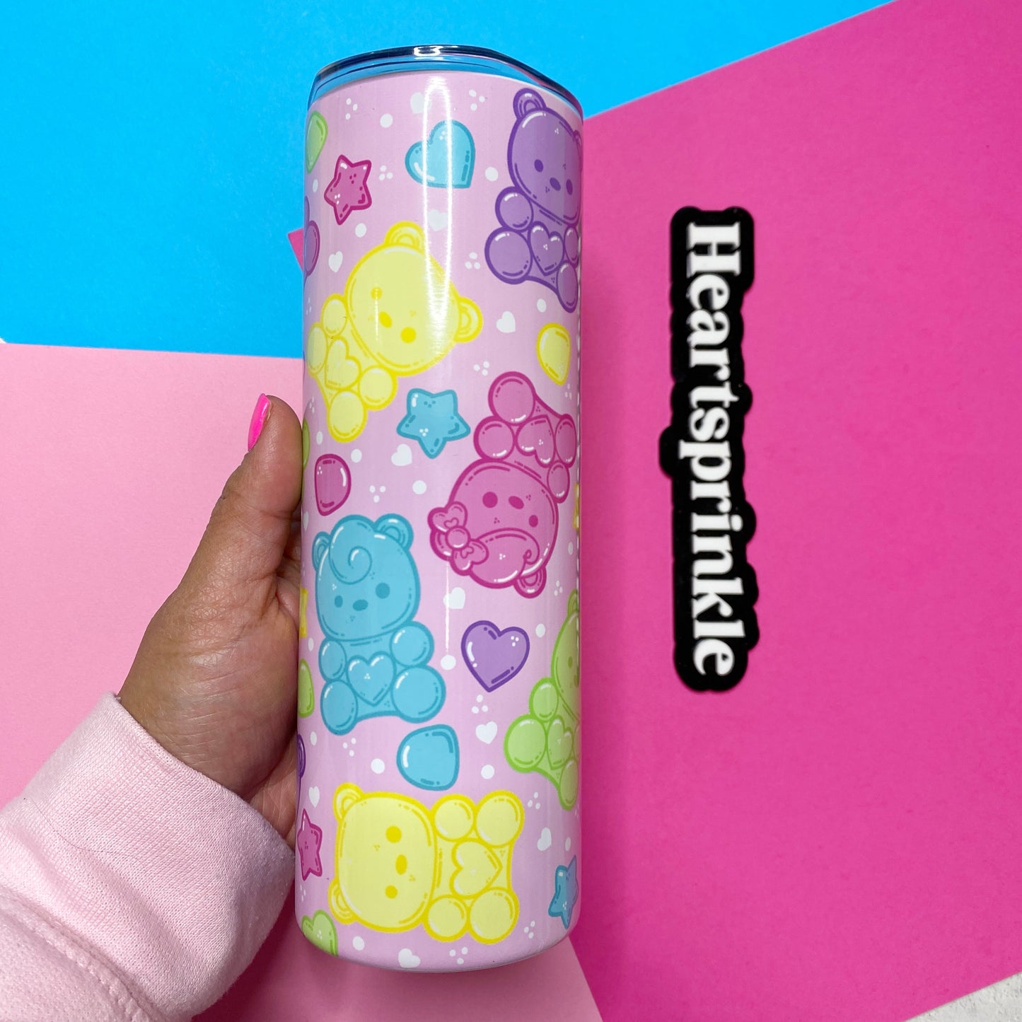 Scattered Gummy Bear (PINK) 20oz Straight Tumbler