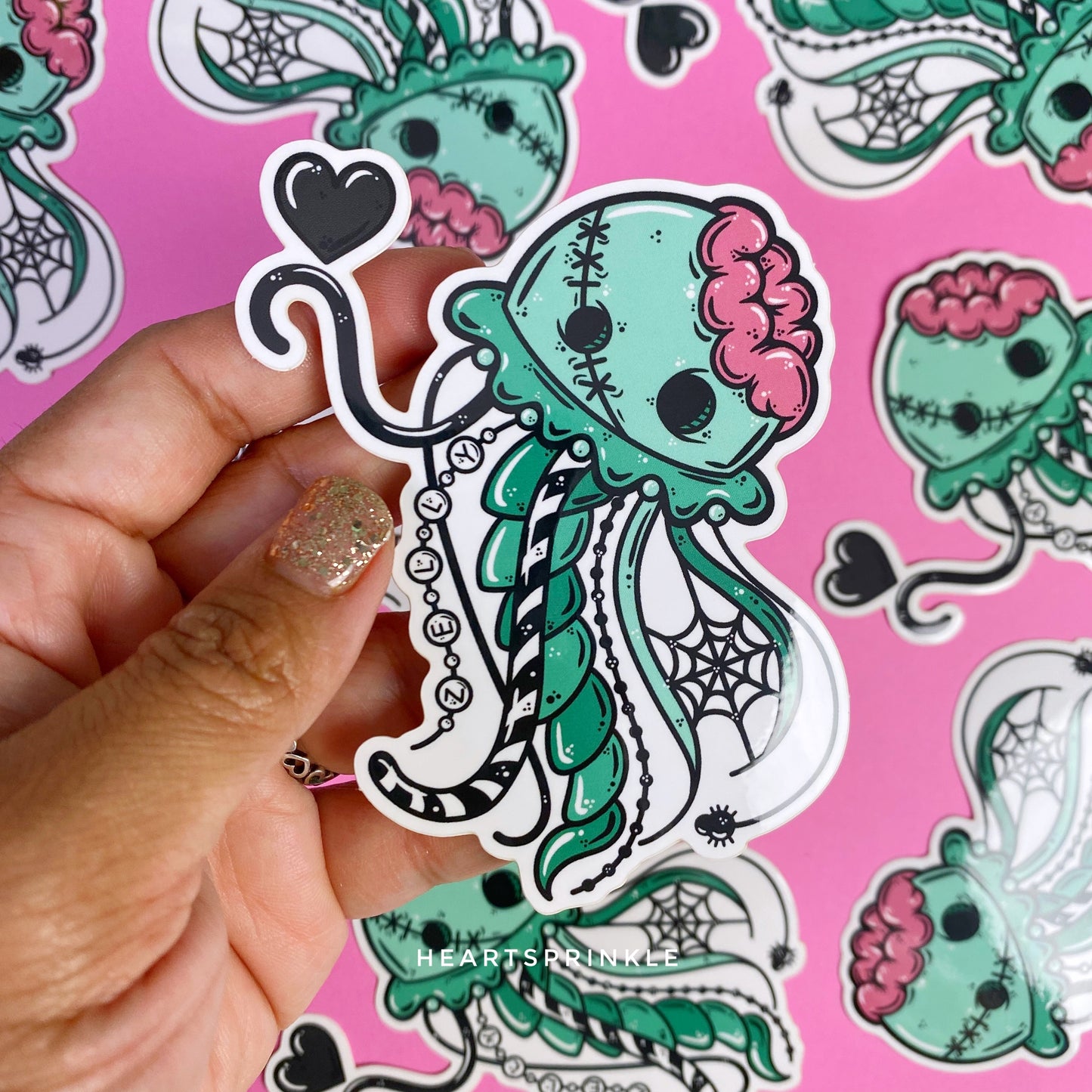 Zombie Zelly Jellyfish Halloween Sticker (WATERPROOF)