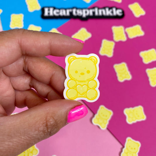 Yellow Gummy Bear MINI Sticker (WATERPROOF)