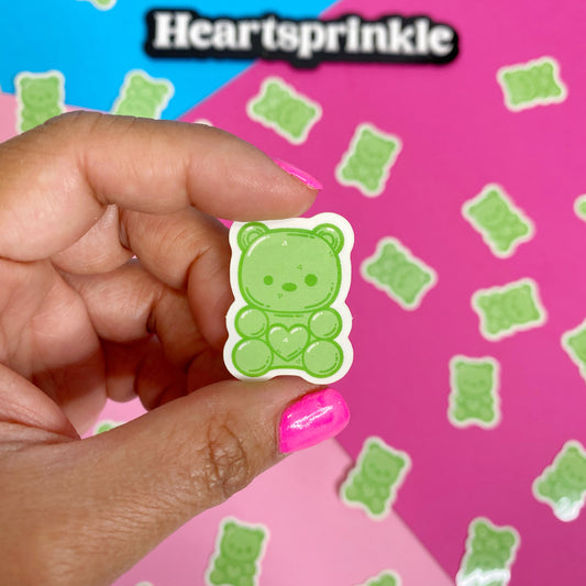 Green Gummy Bear MINI Sticker (WATERPROOF)