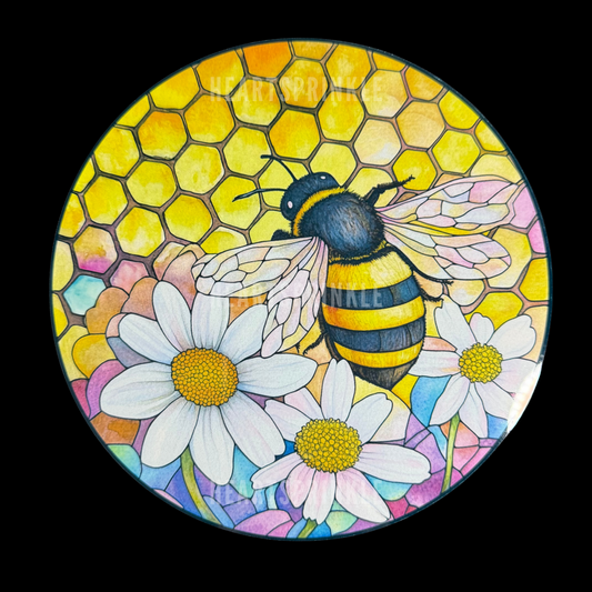 Bee+Daisy Metal Round