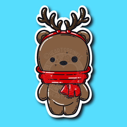 Reindeer Bear Sticker (WATERPROOF)