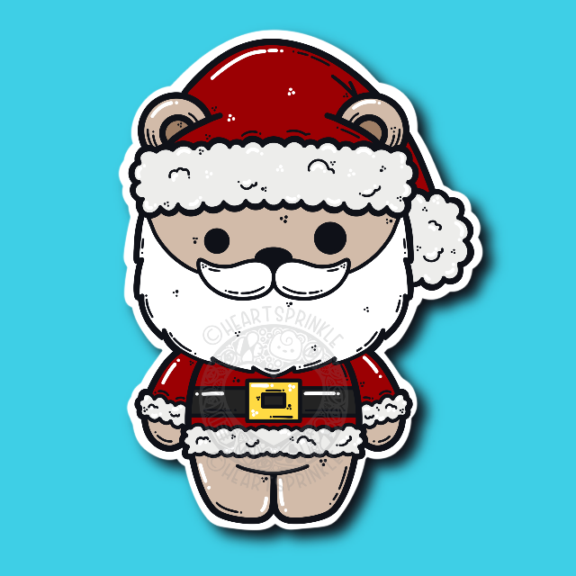 PRE-ORDER Santa Bear Sticker (WATERPROOF)