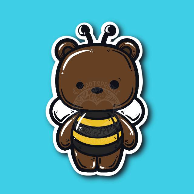 Justin Bee Bear Sticker (WATERPROOF)